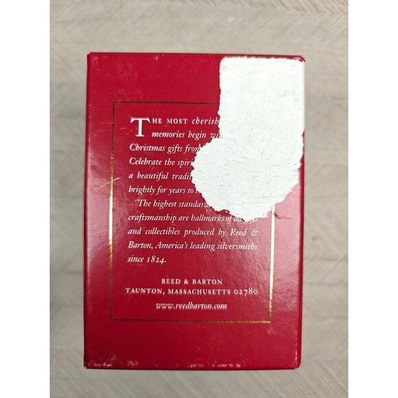 Reed & Barton Silverplate Sleigh Bell Snowman Ornament With Glitter Accents - Picture 7 of 8